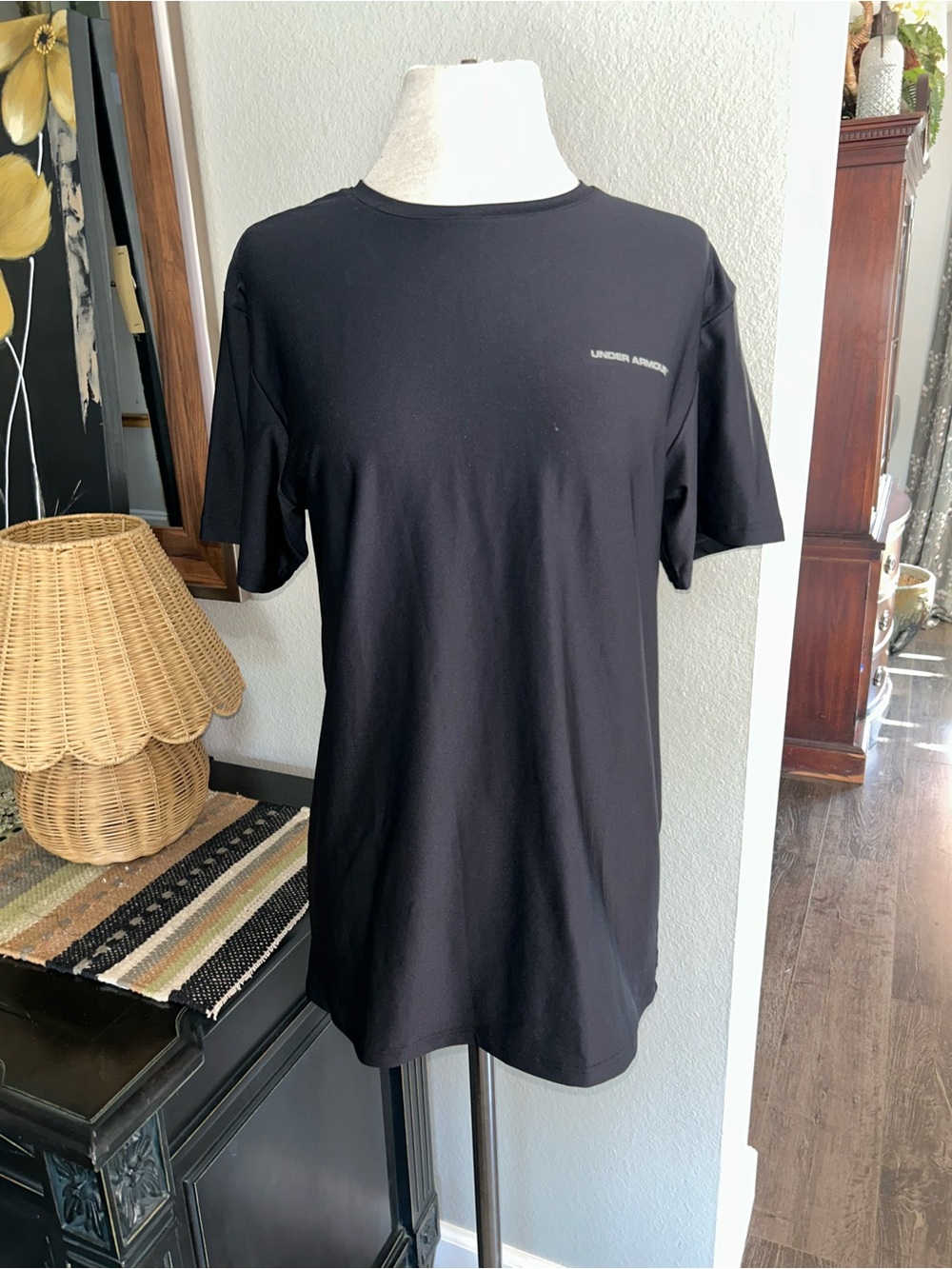 Under Armour Black Short Sleeve Crew Tee with Subtle Logo